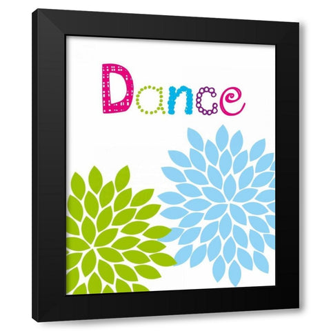 Dance Flower Black Modern Wood Framed Art Print by Robinson, Tamara