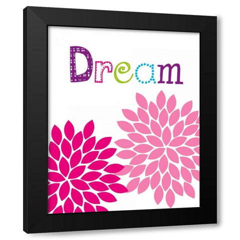Dream Flower Black Modern Wood Framed Art Print by Robinson, Tamara