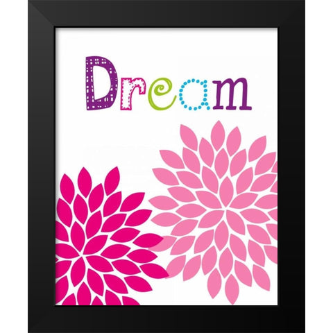 Dream Flower Black Modern Wood Framed Art Print by Robinson, Tamara