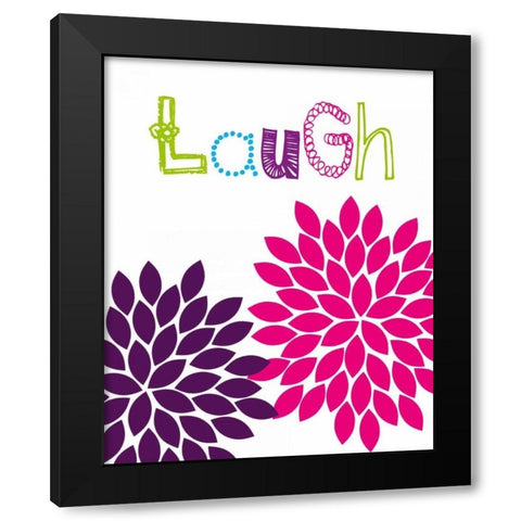 Laugh Flower Black Modern Wood Framed Art Print with Double Matting by Robinson, Tamara