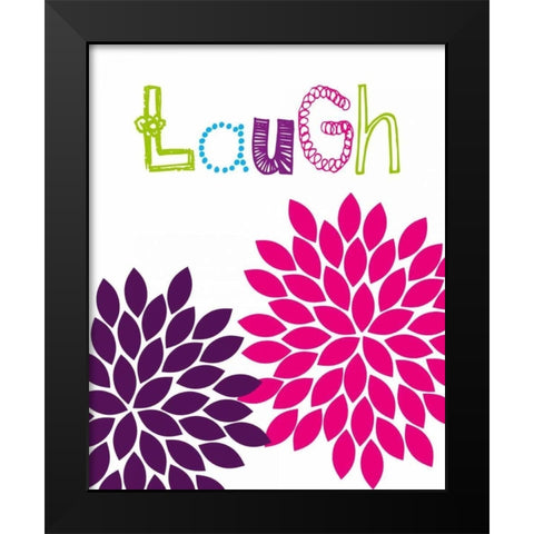 Laugh Flower Black Modern Wood Framed Art Print by Robinson, Tamara