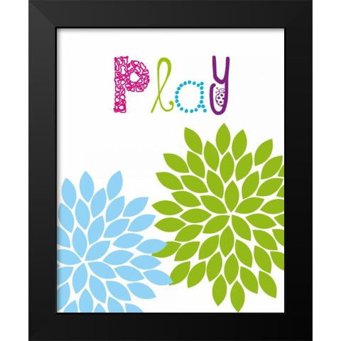 Play Flower Black Modern Wood Framed Art Print by Robinson, Tamara