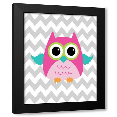 Owl Wash Brush Chevron II Black Modern Wood Framed Art Print with Double Matting by Robinson, Tamara