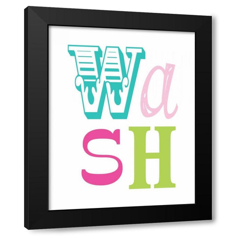 Owl Wash Black Modern Wood Framed Art Print by Robinson, Tamara