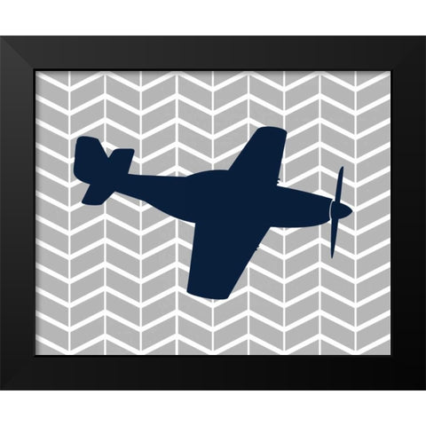 Plane II Black Modern Wood Framed Art Print by Robinson, Tamara