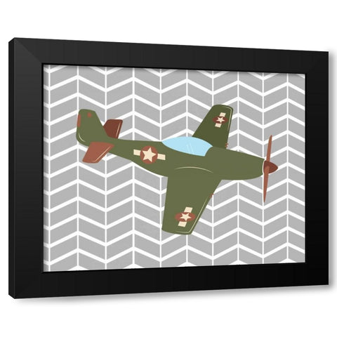 Plane III Black Modern Wood Framed Art Print by Robinson, Tamara