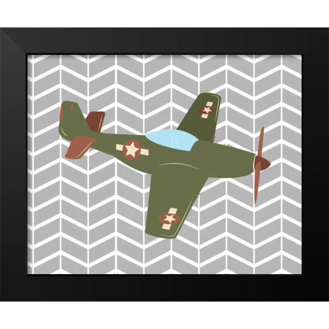 Plane III Black Modern Wood Framed Art Print by Robinson, Tamara