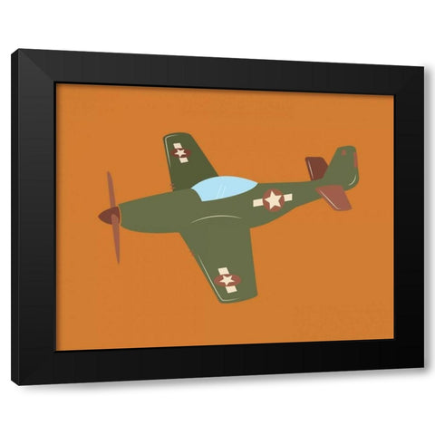 Plane V Black Modern Wood Framed Art Print by Robinson, Tamara