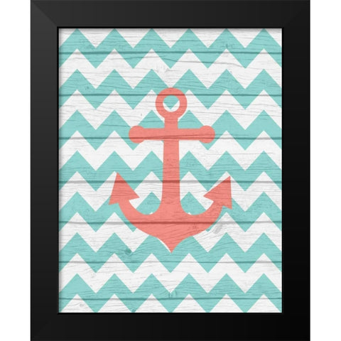 Nautical Anchor Black Modern Wood Framed Art Print by Robinson, Tamara