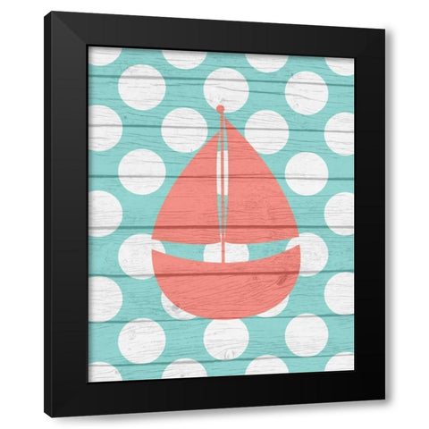 Nautical Sailboat Black Modern Wood Framed Art Print by Robinson, Tamara
