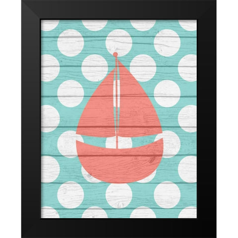 Nautical Sailboat Black Modern Wood Framed Art Print by Robinson, Tamara