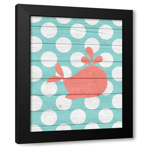 Nautical Whale Black Modern Wood Framed Art Print by Robinson, Tamara