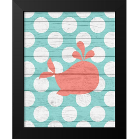 Nautical Whale Black Modern Wood Framed Art Print by Robinson, Tamara