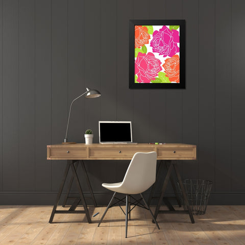 Roses I Black Modern Wood Framed Art Print by Robinson, Tamara