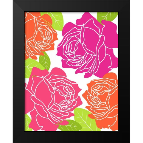 Roses I Black Modern Wood Framed Art Print by Robinson, Tamara