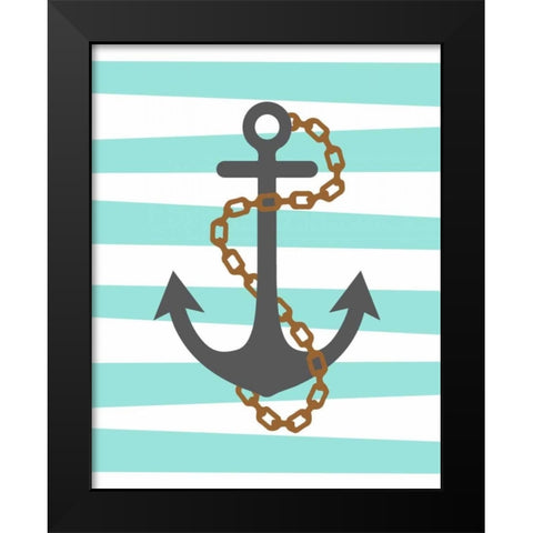 Pirate Anchor Black Modern Wood Framed Art Print by Robinson, Tamara