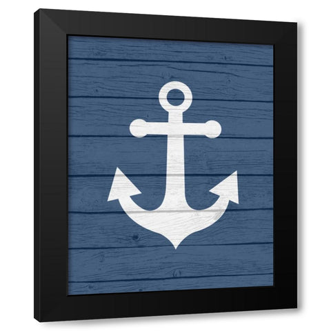 Nautical Anchor Black Modern Wood Framed Art Print by Robinson, Tamara