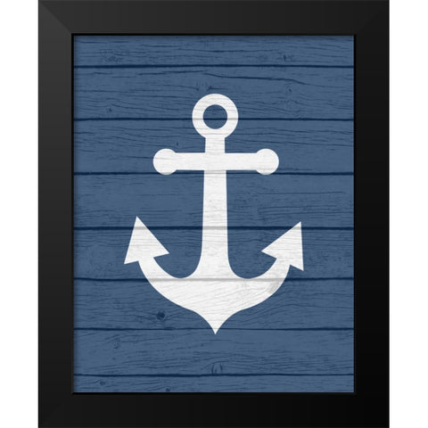 Nautical Anchor Black Modern Wood Framed Art Print by Robinson, Tamara
