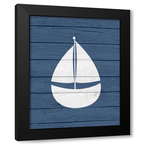 Nautical Sailboat Black Modern Wood Framed Art Print by Robinson, Tamara