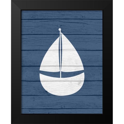 Nautical Sailboat Black Modern Wood Framed Art Print by Robinson, Tamara