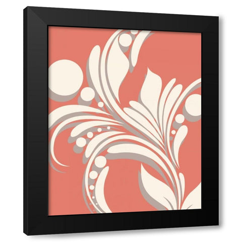 Swirl Black Modern Wood Framed Art Print by Robinson, Tamara