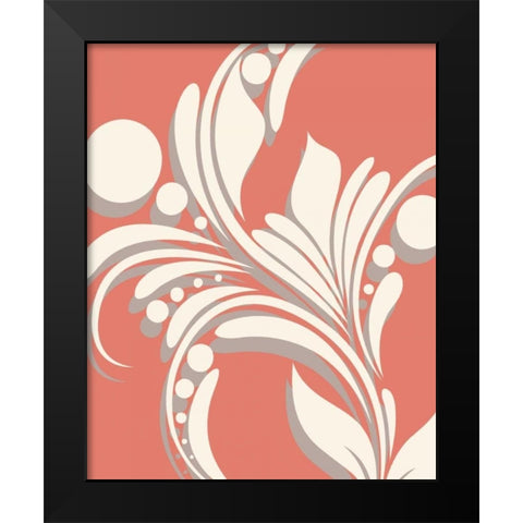 Swirl Black Modern Wood Framed Art Print by Robinson, Tamara