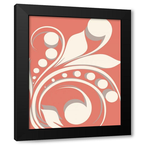 Swirl II Black Modern Wood Framed Art Print with Double Matting by Robinson, Tamara