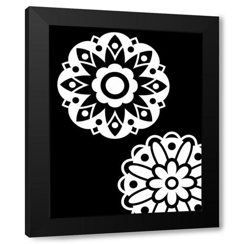 Black and White Mandala II Black Modern Wood Framed Art Print by Robinson, Tamara