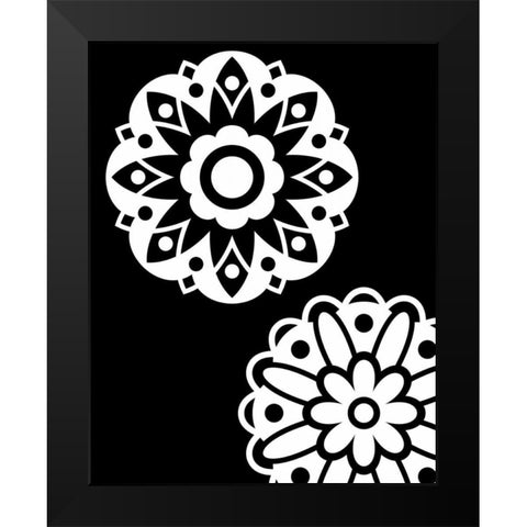 Black and White Mandala II Black Modern Wood Framed Art Print by Robinson, Tamara
