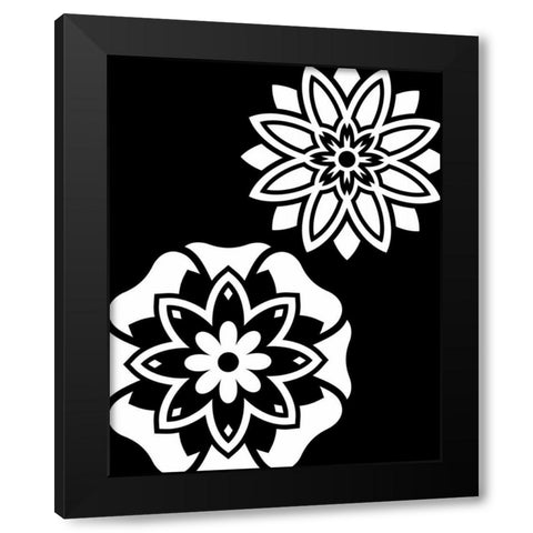 Black and White Mandala III Black Modern Wood Framed Art Print by Robinson, Tamara