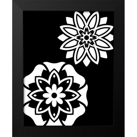 Black and White Mandala III Black Modern Wood Framed Art Print by Robinson, Tamara