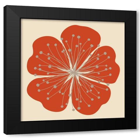 Flower Outline I Black Modern Wood Framed Art Print with Double Matting by Robinson, Tamara