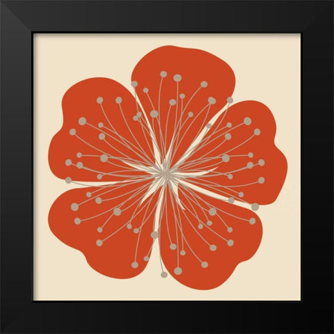Flower Outline I Black Modern Wood Framed Art Print by Robinson, Tamara