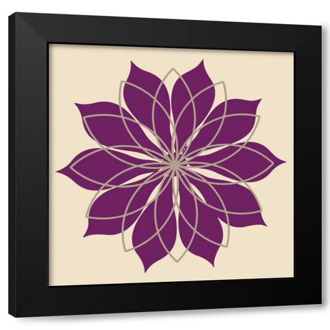 Flower Outline III Black Modern Wood Framed Art Print with Double Matting by Robinson, Tamara