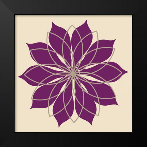 Flower Outline III Black Modern Wood Framed Art Print by Robinson, Tamara