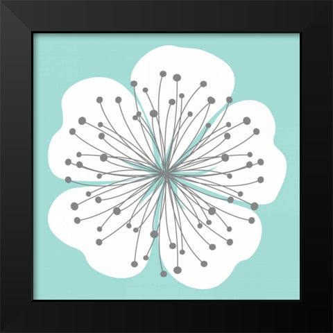 Flower Outline 2B Black Modern Wood Framed Art Print by Robinson, Tamara