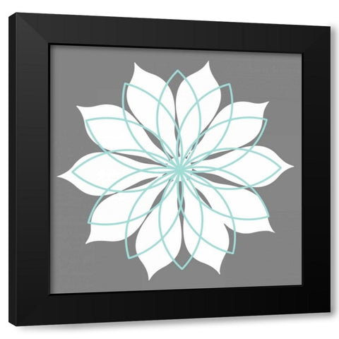 Flower Outline 3B Black Modern Wood Framed Art Print with Double Matting by Robinson, Tamara