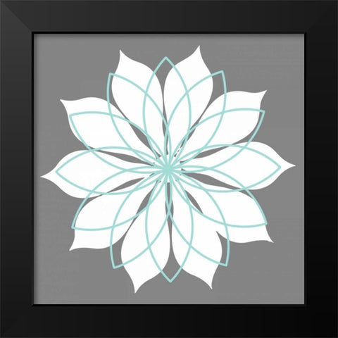 Flower Outline 3B Black Modern Wood Framed Art Print by Robinson, Tamara