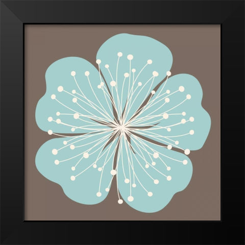 Flower Outline 2C Black Modern Wood Framed Art Print by Robinson, Tamara
