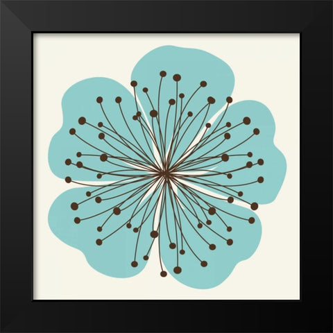 Flower Outline 2D Black Modern Wood Framed Art Print by Robinson, Tamara
