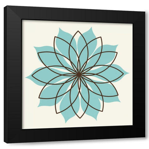 Flower Outline 3D Black Modern Wood Framed Art Print with Double Matting by Robinson, Tamara