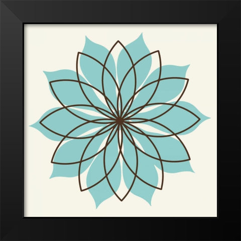 Flower Outline 3D Black Modern Wood Framed Art Print by Robinson, Tamara