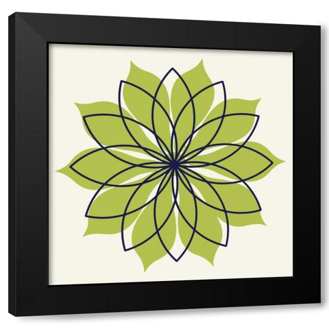Flower Outline 3F Black Modern Wood Framed Art Print with Double Matting by Robinson, Tamara