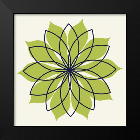Flower Outline 3F Black Modern Wood Framed Art Print by Robinson, Tamara