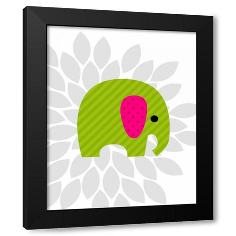 Elephant Flower I Black Modern Wood Framed Art Print with Double Matting by Robinson, Tamara