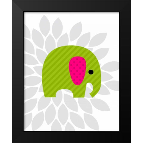 Elephant Flower I Black Modern Wood Framed Art Print by Robinson, Tamara
