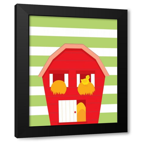 Barn Stripe Black Modern Wood Framed Art Print with Double Matting by Robinson, Tamara