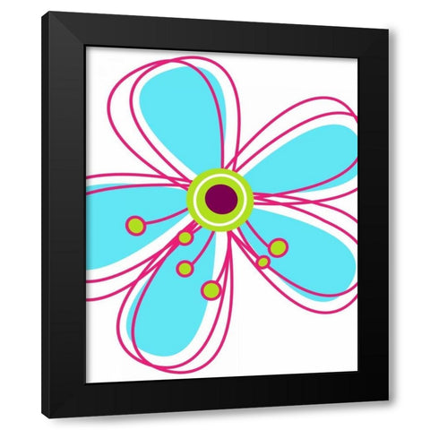 Zoom Flower I Black Modern Wood Framed Art Print by Robinson, Tamara