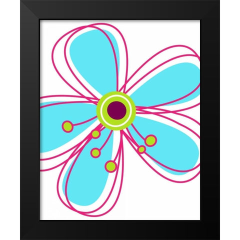 Zoom Flower I Black Modern Wood Framed Art Print by Robinson, Tamara