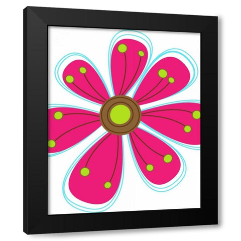 Zoom Flower III Black Modern Wood Framed Art Print by Robinson, Tamara